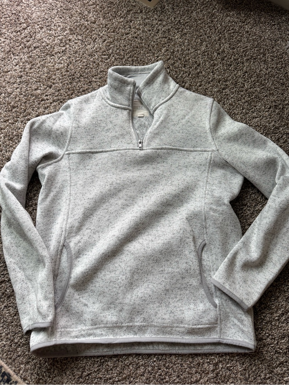 Thread & Supply Men's Heather Light Gray Quarter-Zip Pullover
